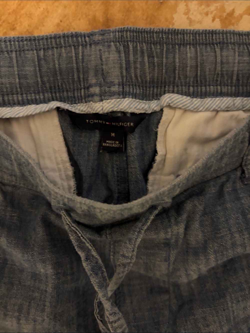 Tommy Hilfiger Blue Cropped Drawstring Cargo Pants - Picture 2 of 6